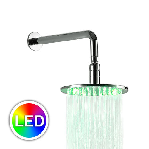 Lily LED Brass Overhead Shower with Round 1 Way Concealed Thermostatic Mixer