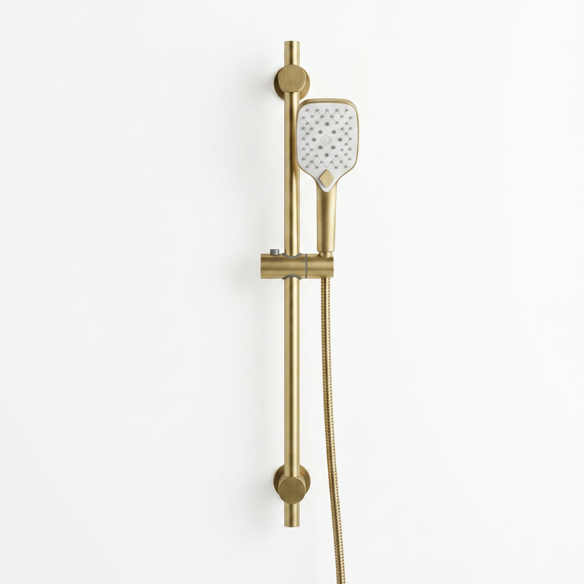 Kartell Kolt Brushed Brass Square Slider Rail Kit and Handset - SHO322KBB