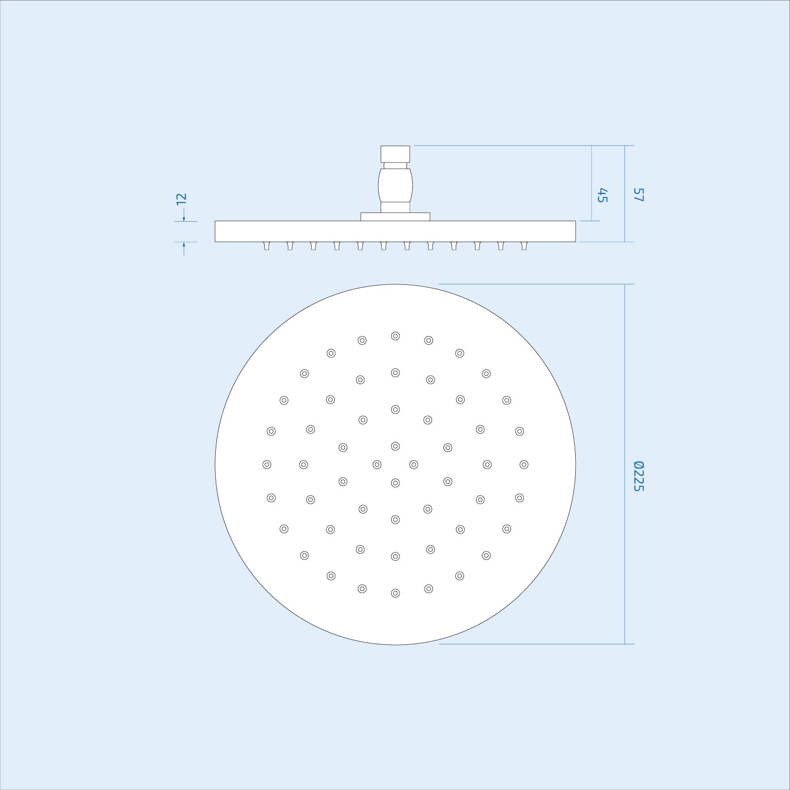Lilly 3 Dial 3 Way Round Concealed Thermostatic Mixer Valve, Bath Spout, Slim Round Handset & Round Shower Head Chrome
