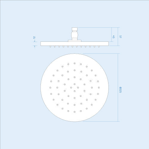 Flora 3 Dial 3 Way Round Set - Shower Head, Handset & Body Jets
