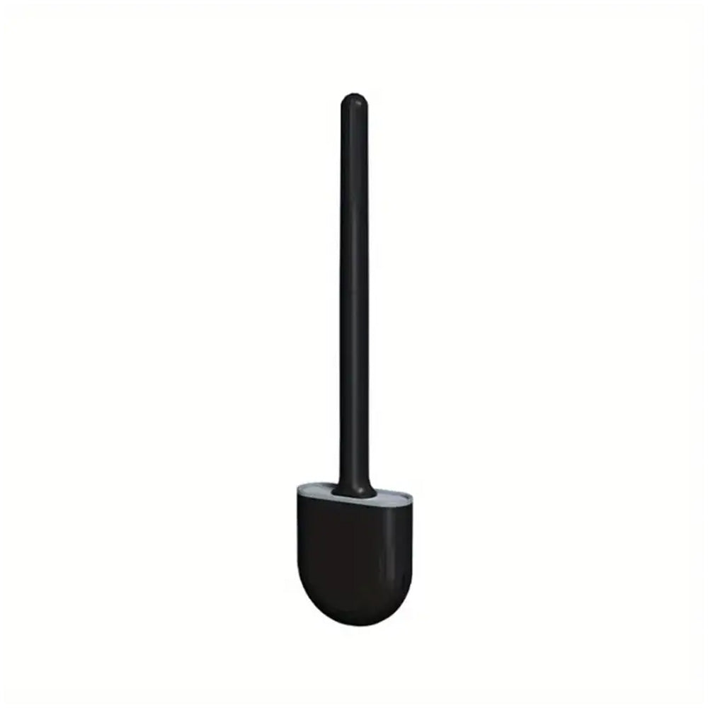 Shelly Silicone Toilet Brushes with Wall Mounted Toilet Brush Holder Black