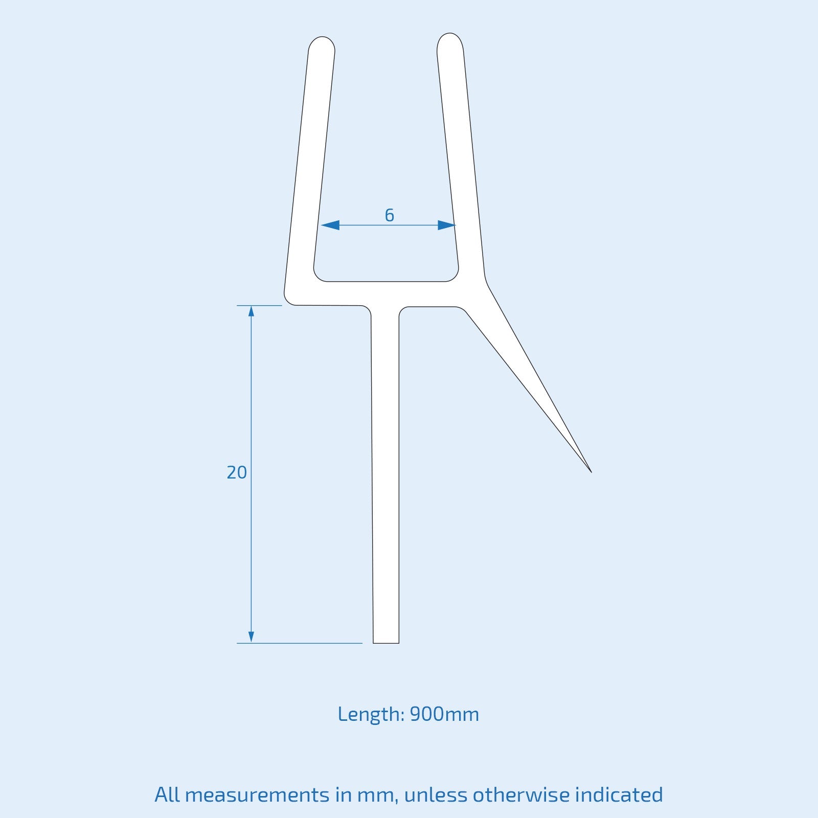 Bath Shower Door Rubber Seal Strip For 6mm Glass Seals Gaps Up To 20mm