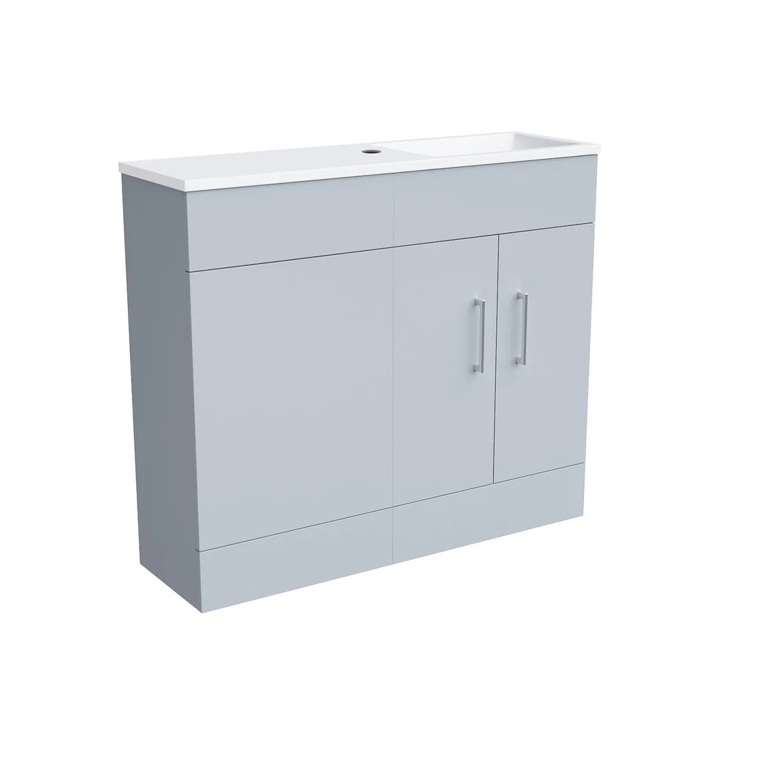 James 1000mm Matte Grey Slimline Freestanding Vanity Basin Unit & WC Unit