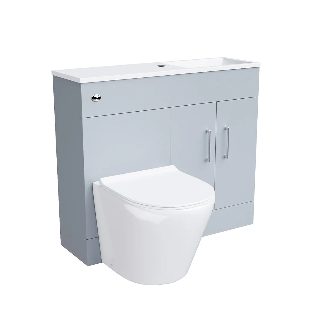James 1000mm Slimline Matte Grey Vanity Basin & WC Unit & Round BTW Toilet