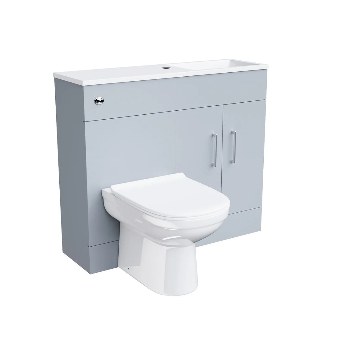 James 1000mm Matte Grey Slimline Freestanding Vanity Basin & WC Unit & Eslo Rimless BTW Toilet