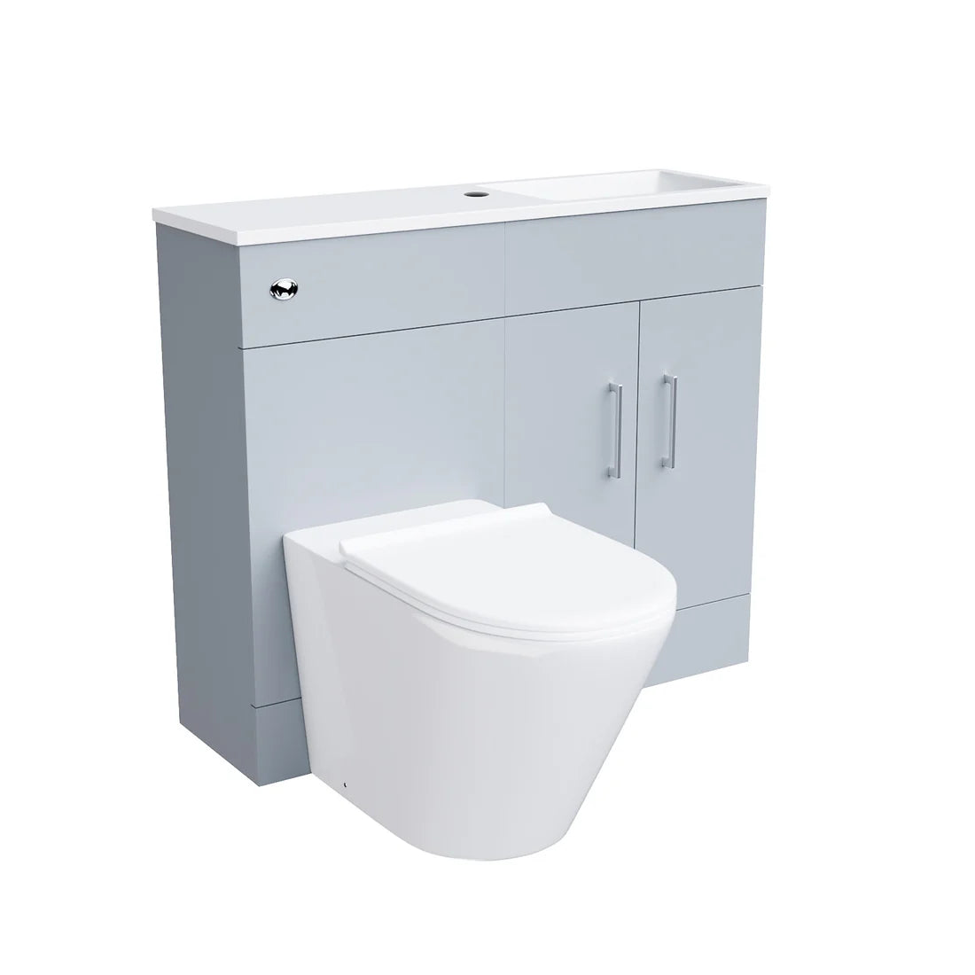 James 1000mm Matte Grey Slimline Freestanding Vanity Basin & WC Unit & Ellis Rimless BTW Toilet