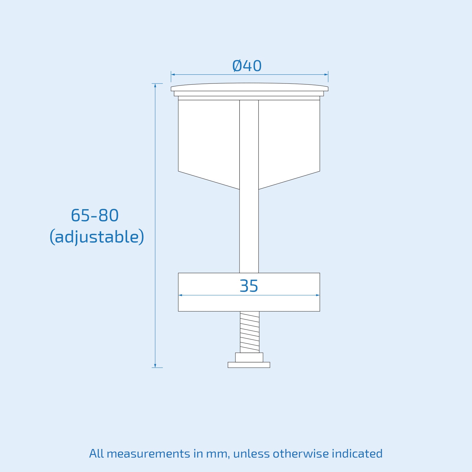 40mm Waste Basin Pop-Up Stopper Chrome Plated