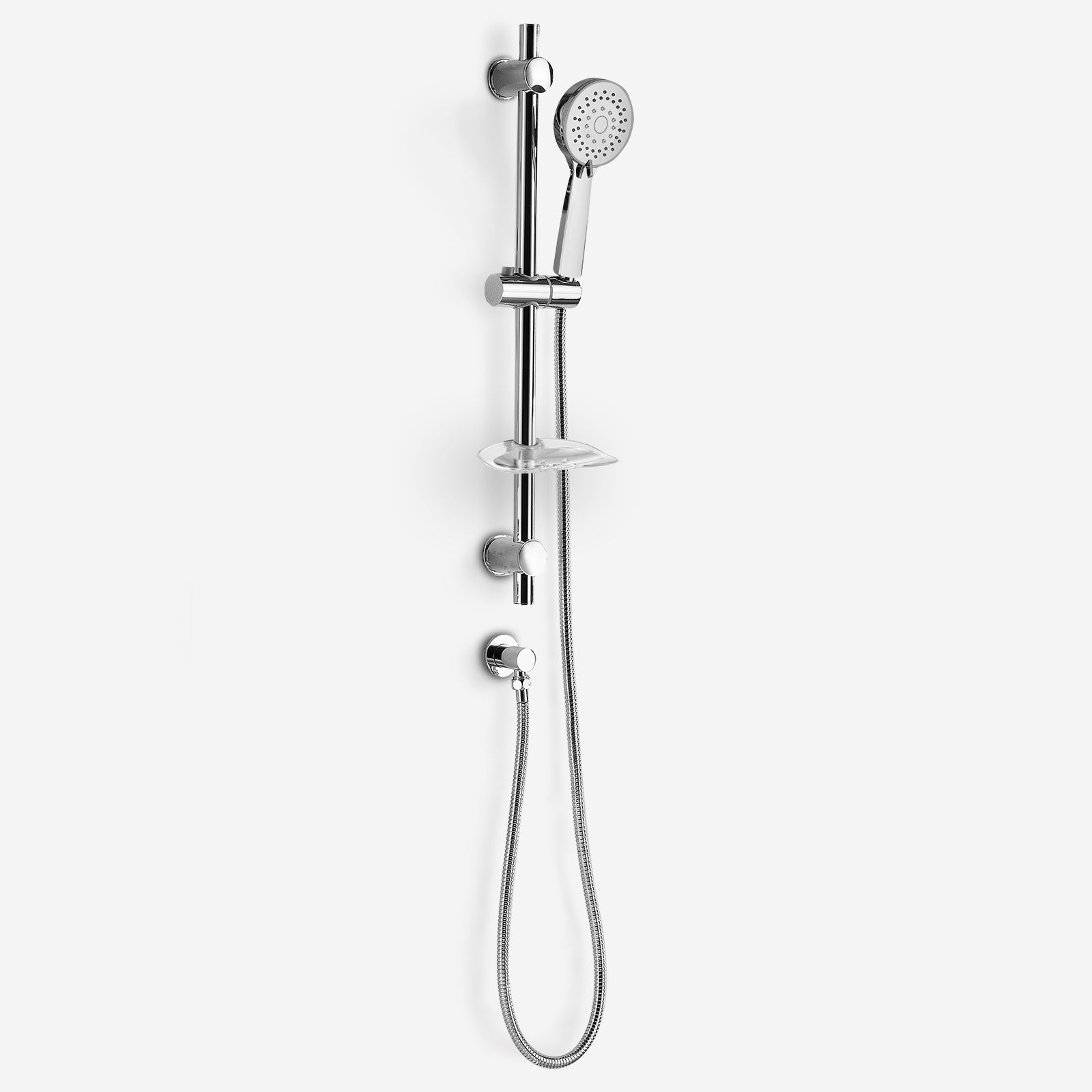 Lily 2 Dial 1 Way Round Concealed Thermostatic Mixer Valve, Slider Rail & 3 Mode Handset Chrome
