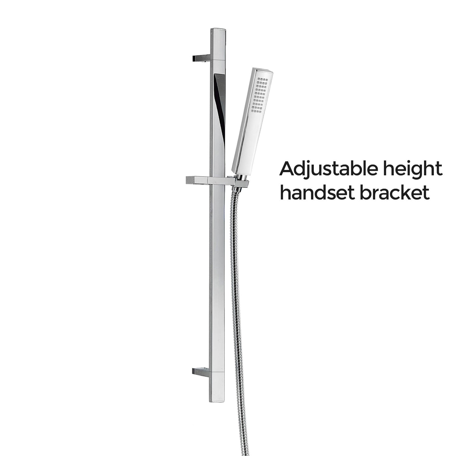 Cameo 3 Dial 2 Way Square Set - Shower Head & Rail Handset