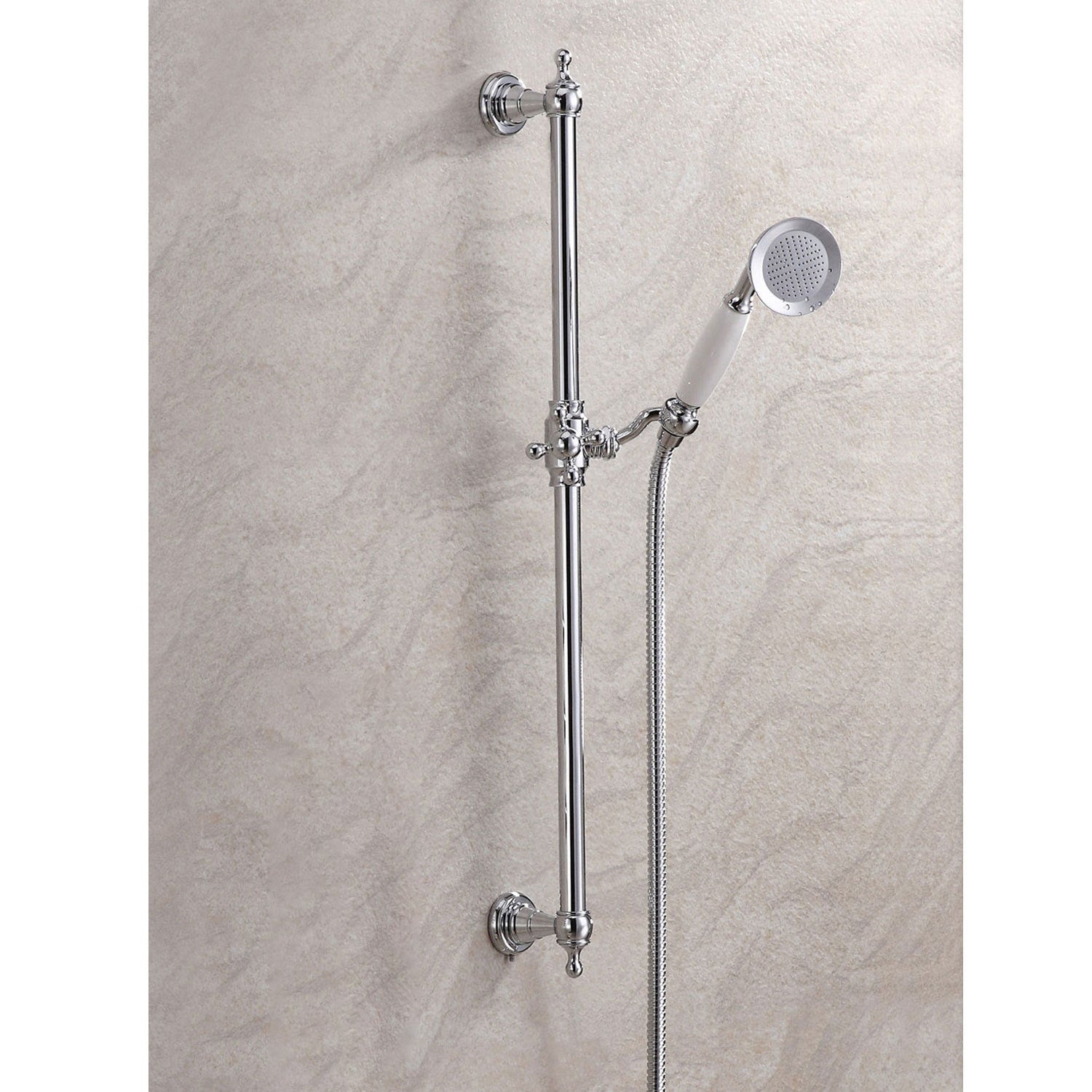 Preston 3 Dial 2 Way Traditional Set - Rail Handset & Shower Head