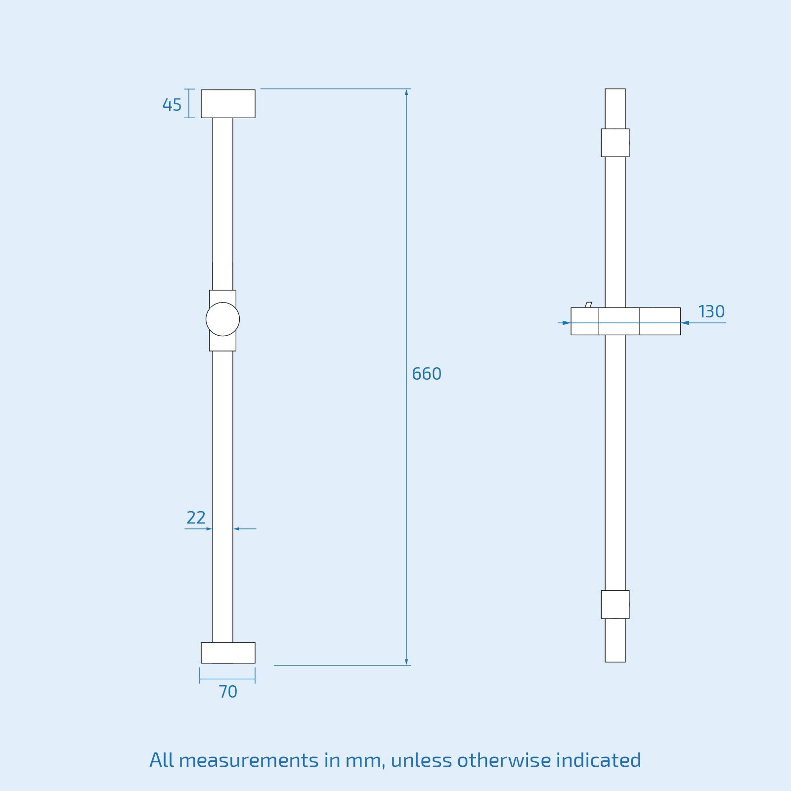 Temel 2 Dial Thermostatic Mixer Shower Set, Handset & Riser Slider Rail Kit