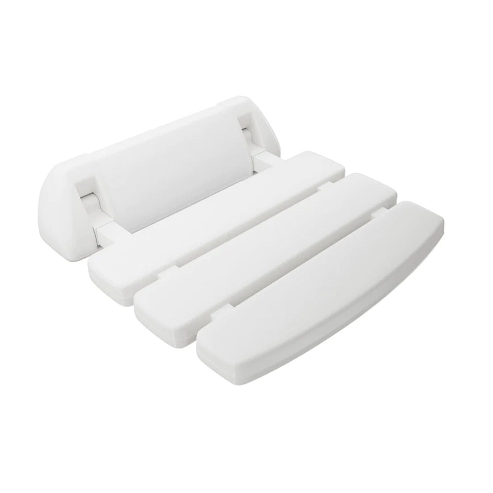 Kayson 350mm Foldable Wall Mounted Shower Seat Compact Mobility Aid White