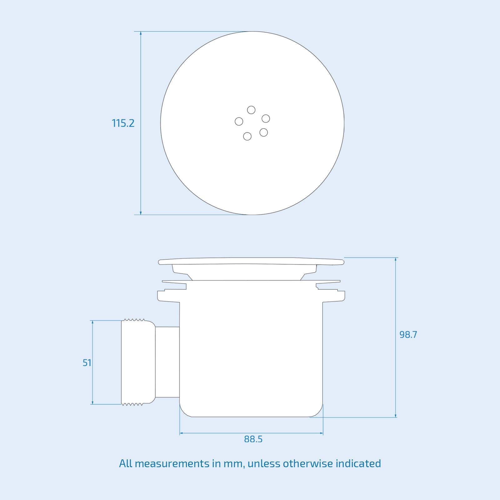 Shower Tray Waste / Fast Flow Shower Waste Brushed Brass