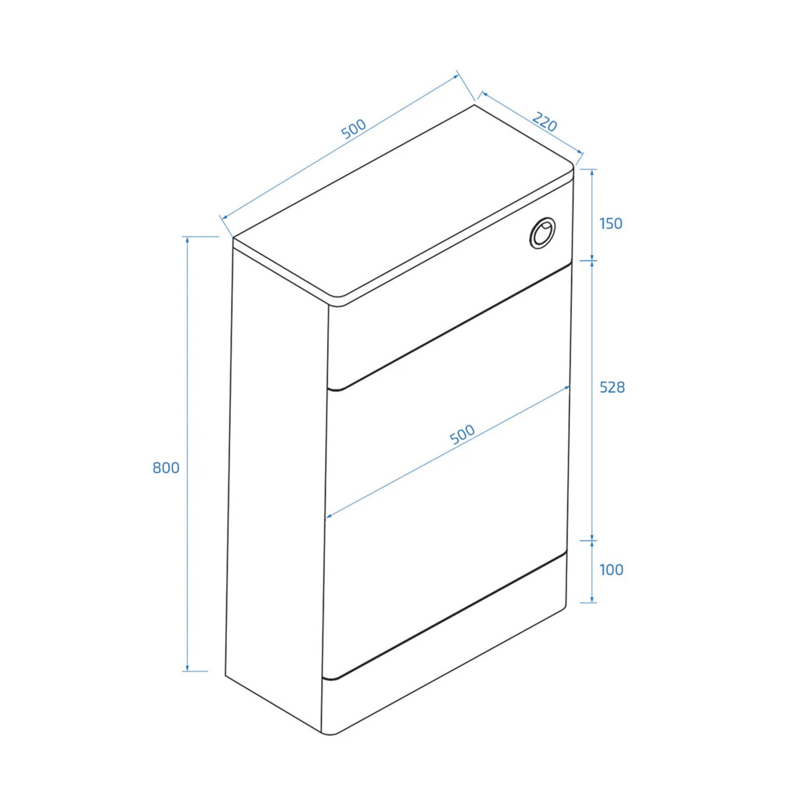 White 500mm WC Unit and Back to Wall Rimless Soft Close Seat Toilet