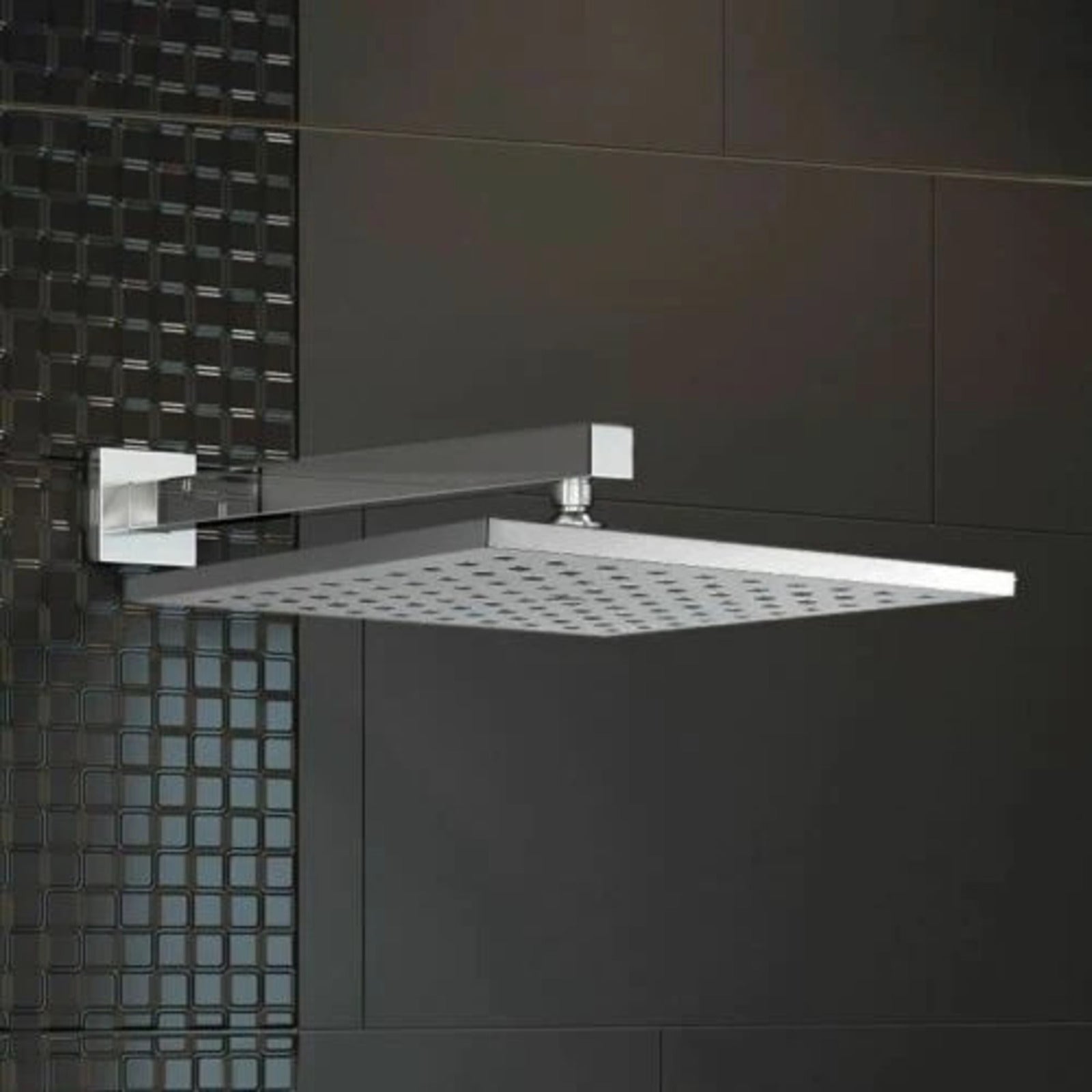 Olive Square 3 Way Concealed Thermostatic Shower Mixer Shower Head Handset & Body Jets Set
