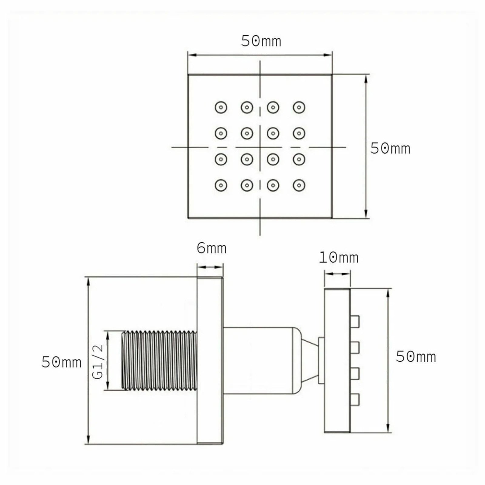 Olive Square 3 Way Concealed Thermostatic Shower Mixer Shower Head Handset & Body Jets Set