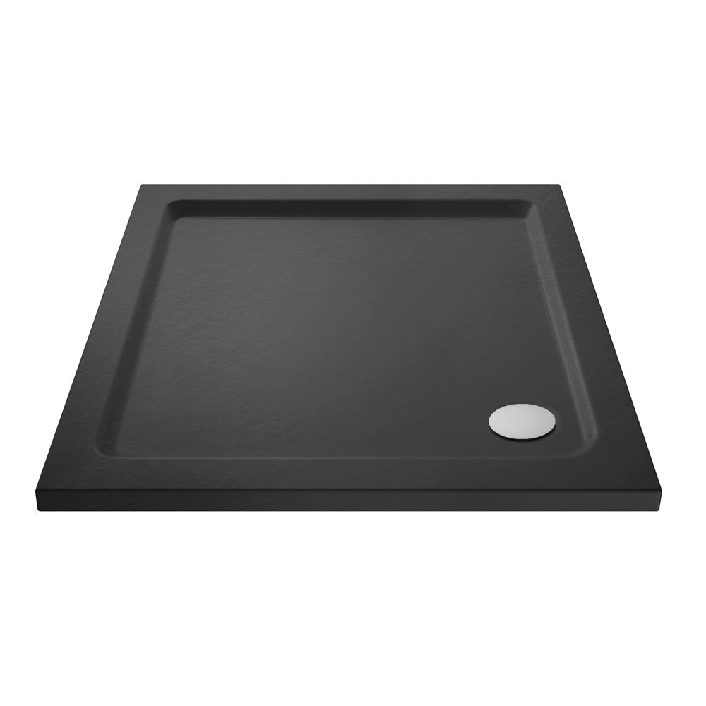 Harper square/rectangle shower tray slate grey 700 × 700 mm image # Options_700 x 700 mm
