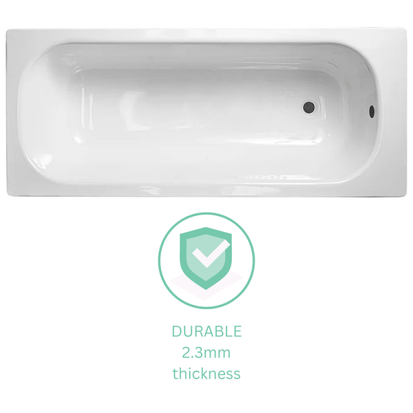 Dylan Premium 1500 x 700mm Heavy Duty Extra Thick Steel Enamel Round Bath