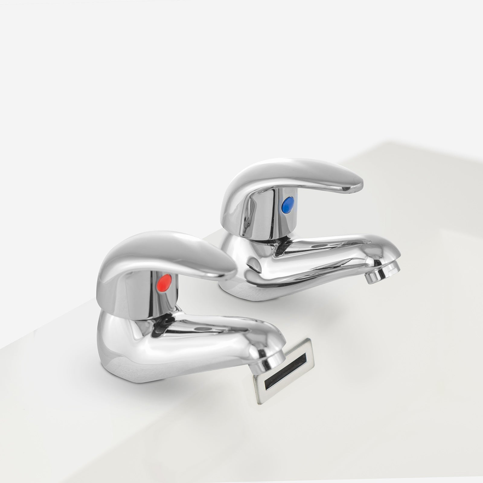 Studio Bathroom Set Of Basin Twin Taps and Deck Mounted Bath Filler Tap