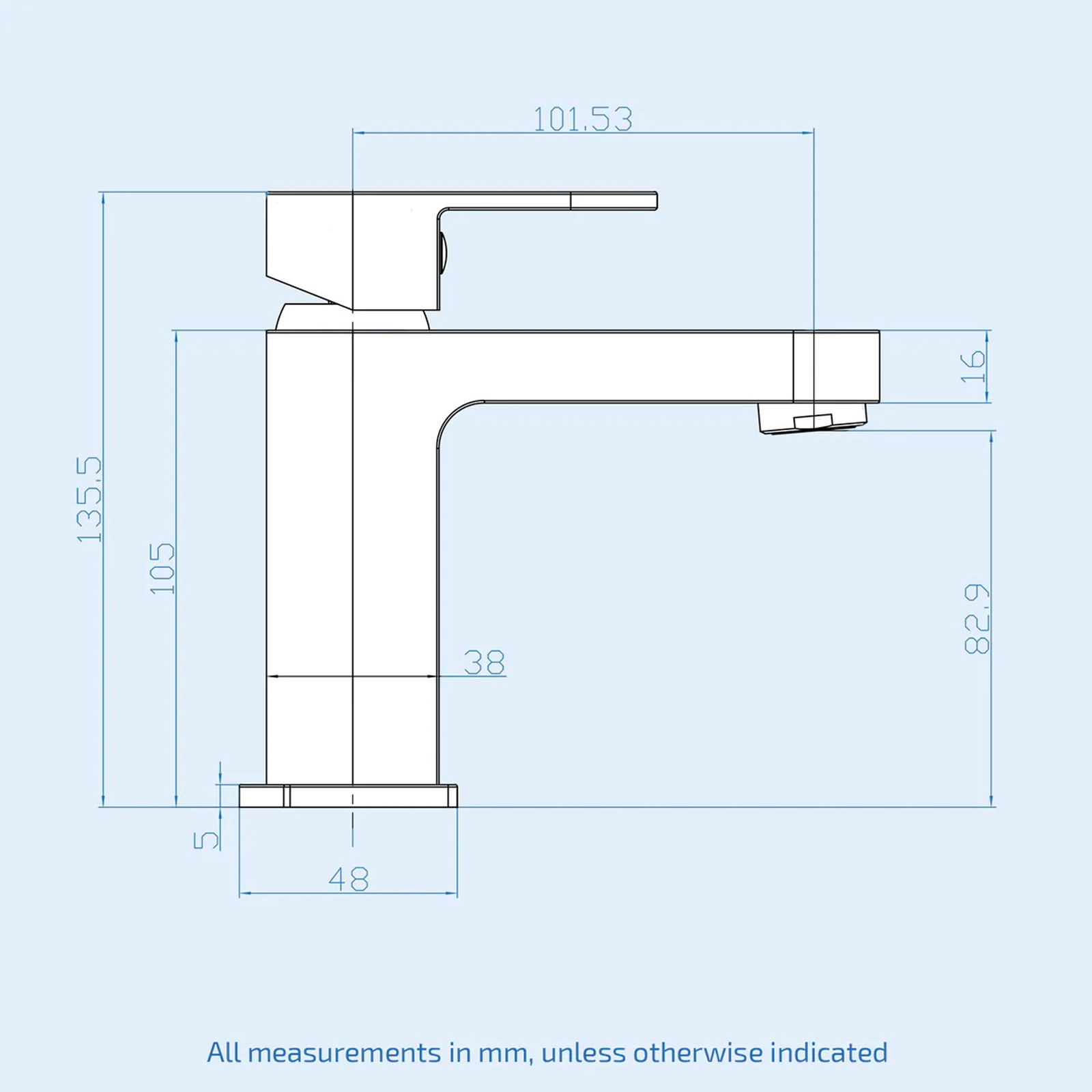 Afern 500mm White Cloakroom Freestanding Vanity with Basin & Theo Rimless Toilet & Chrome Basin Mixer Tap Set