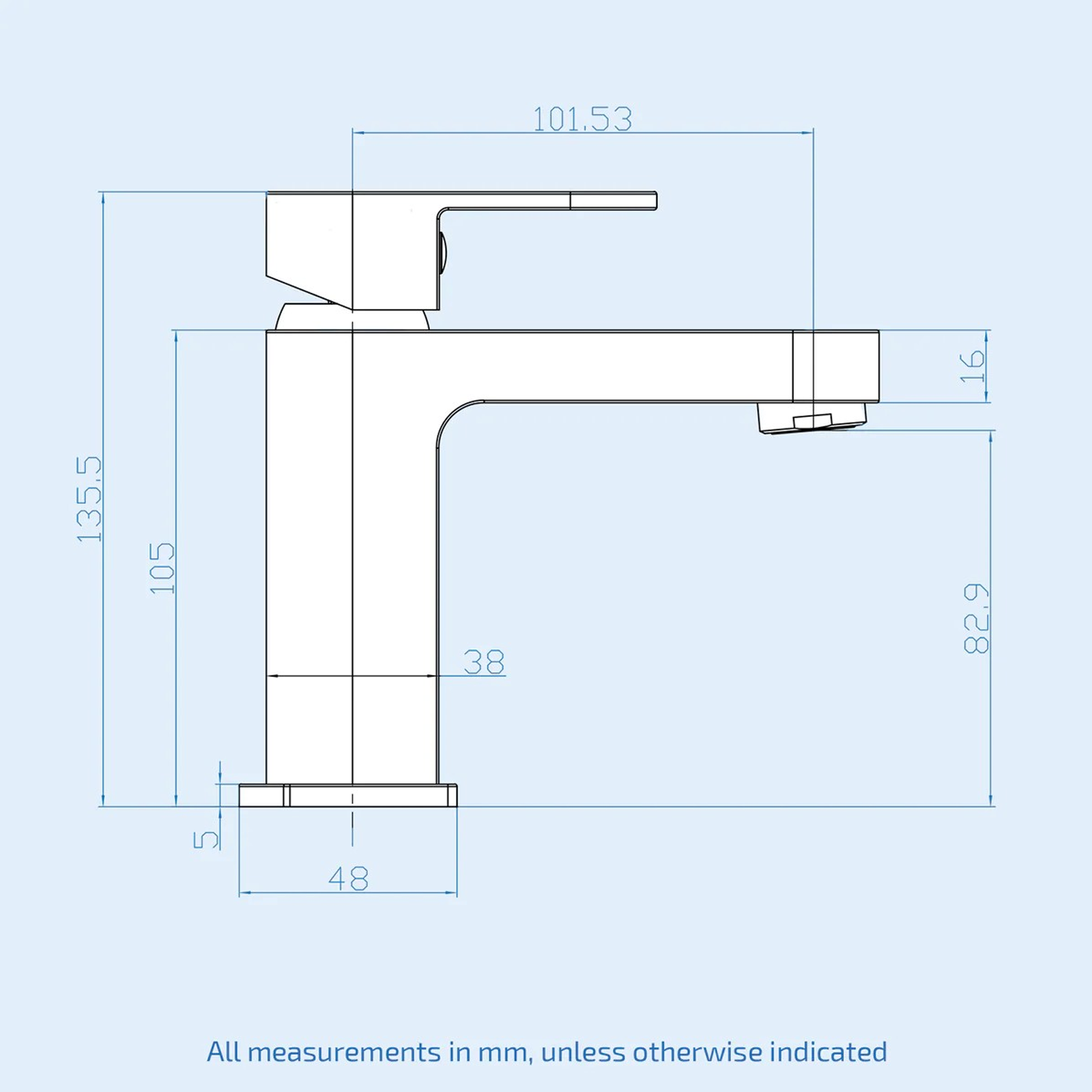 White Cloakroom Wall Hung Rectangle Basin & Theo Rimless Toilet & Chrome Basin Mixer Tap Set