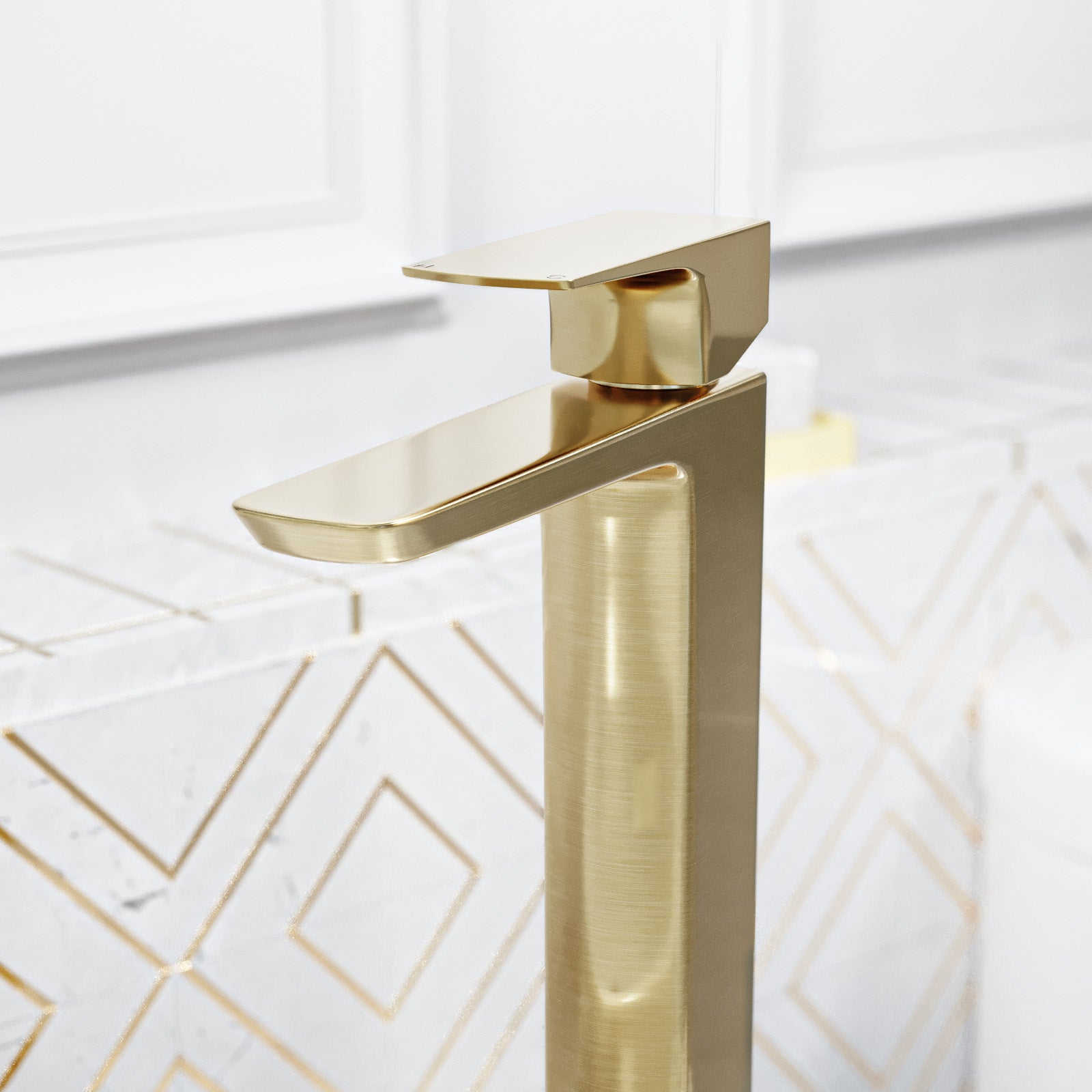 Brushed Brass Basin Mixer Tall Tap & Waste