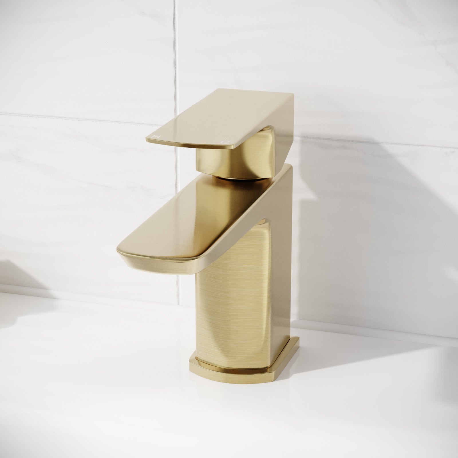 Brushed Brass Bathroom Cloakroom Basin Mono Mixer Tap