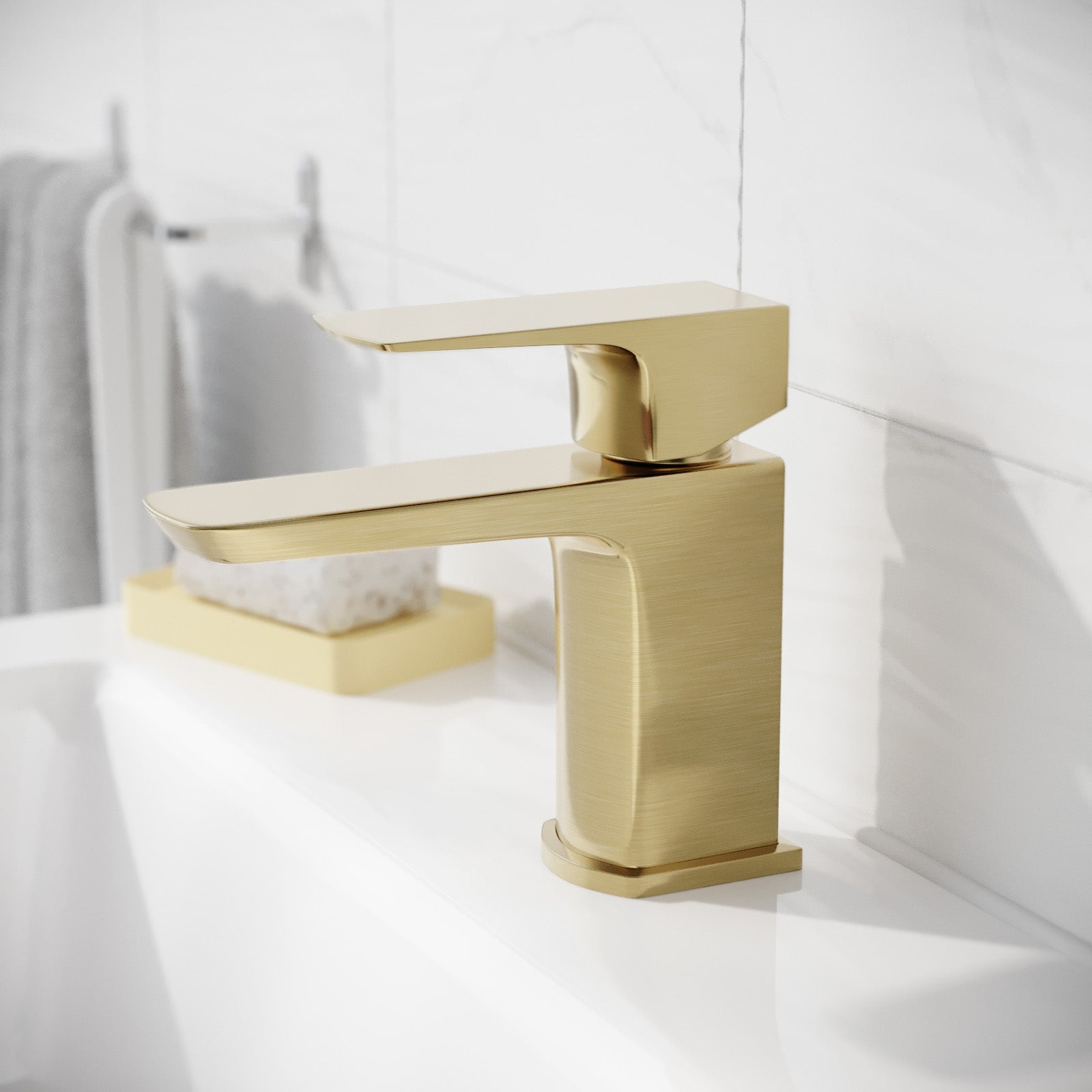 Brushed Brass Bathroom Cloakroom Basin Mono Mixer Tap
