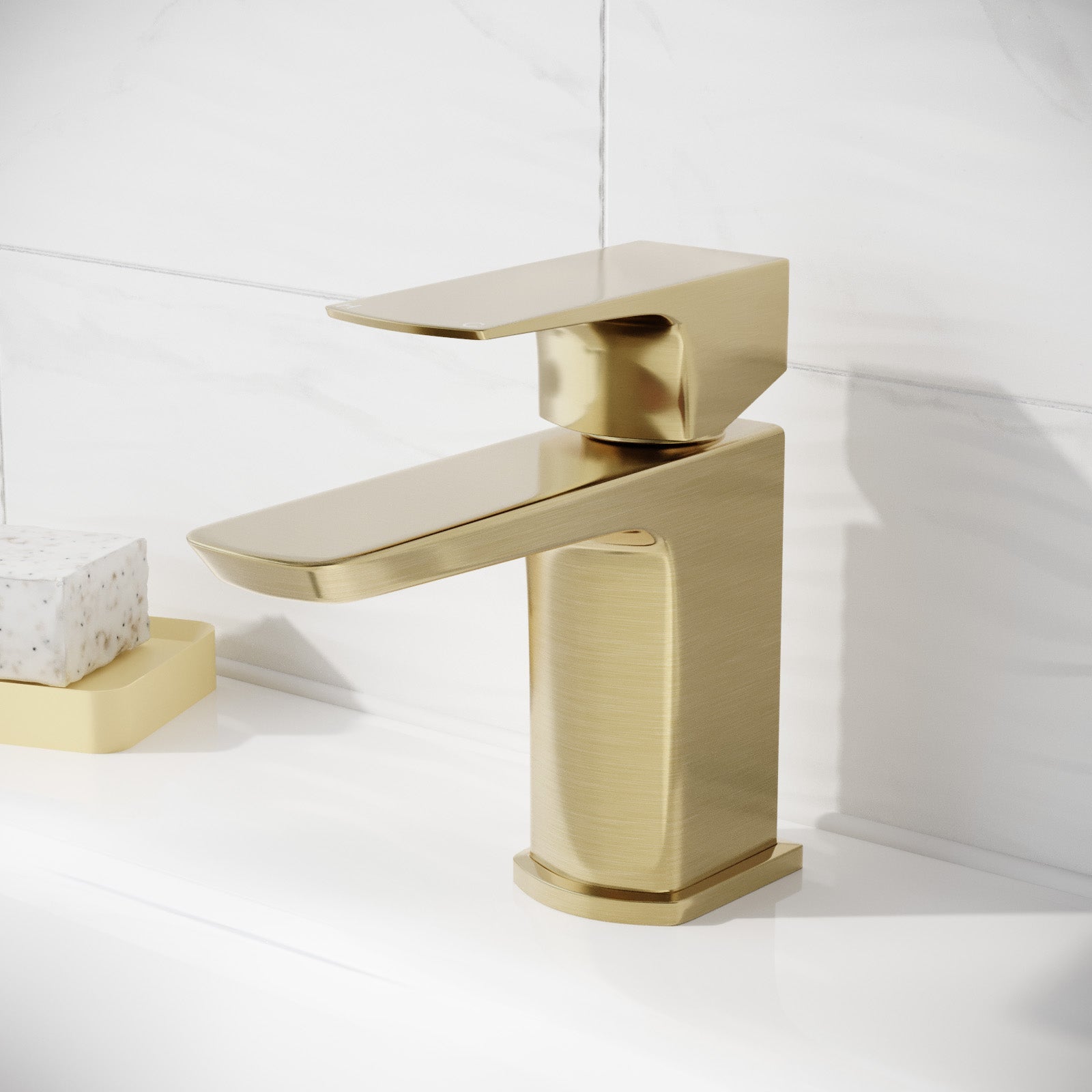Brushed Brass Bathroom Cloakroom Basin Mono Mixer Tap