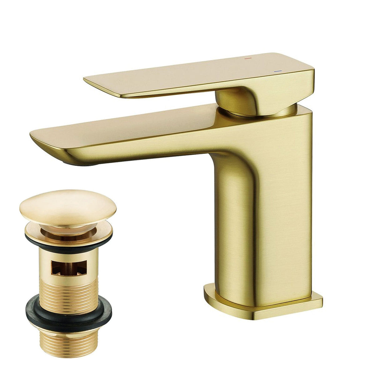 Bathroom Suite - Alaska 1700mm Steel Enamel Bathtub with Screen, 600mm Basin Vanity & Close Coupled Toilet Set with Brushed Brass Fittings