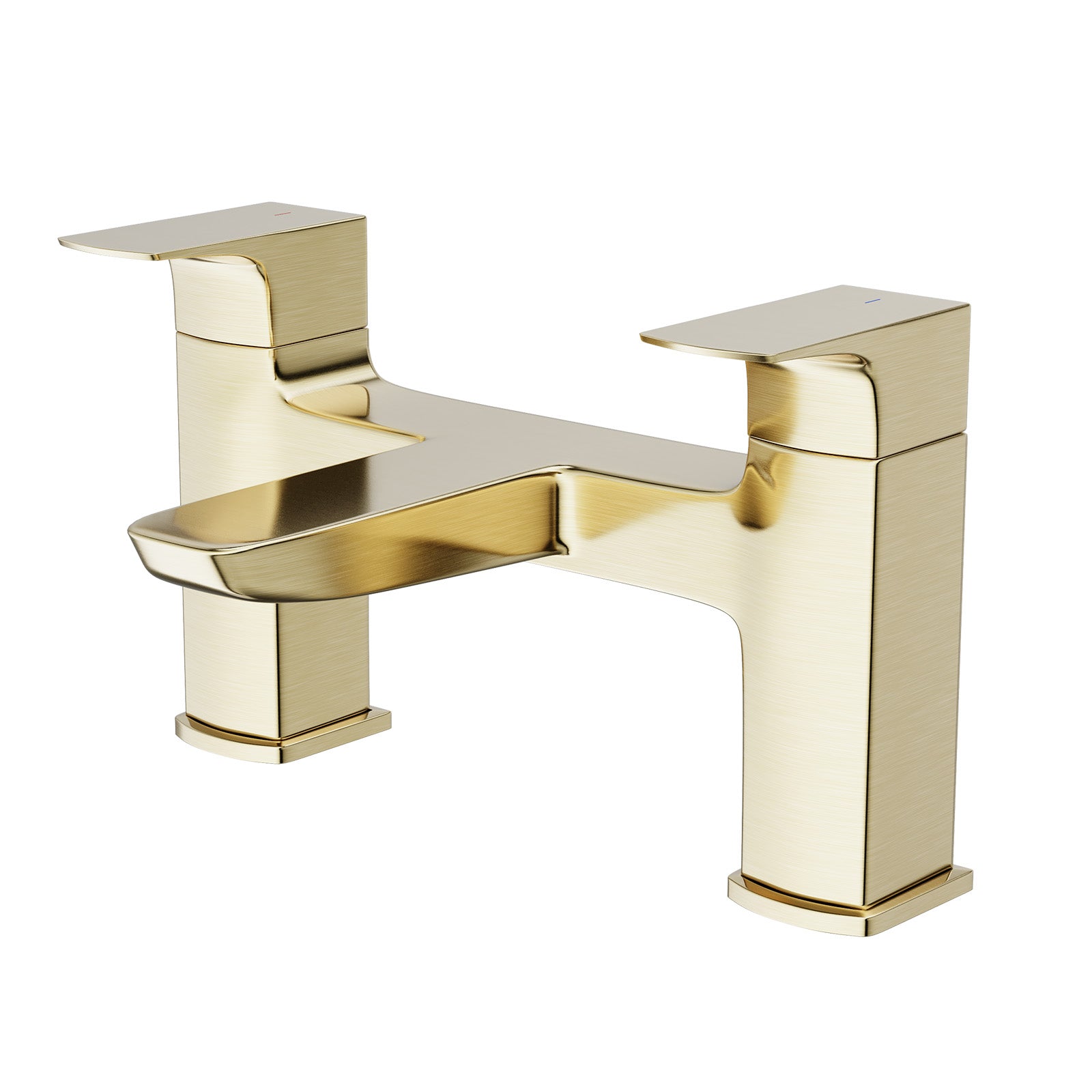Astra Brushed Brass Designer Square Deck Mounted Bath Filler Tap