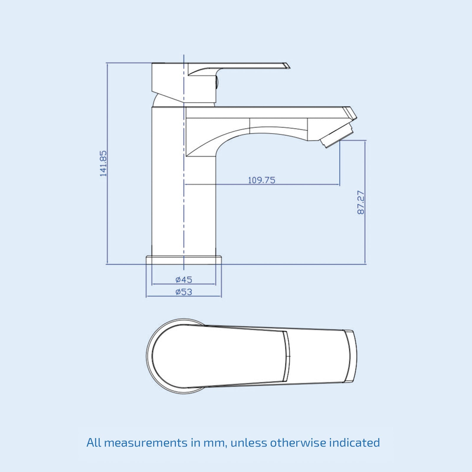 Modern Chrome Basin Mono Mixer Tap with Waste
