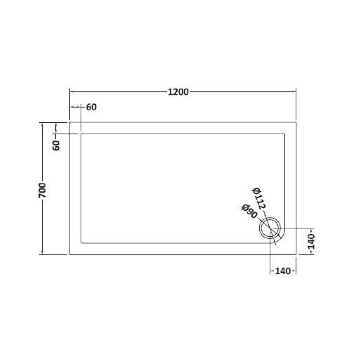 1200mm Black Sliding Door 700mm Frameless Side Panel & Slate Grey Tray