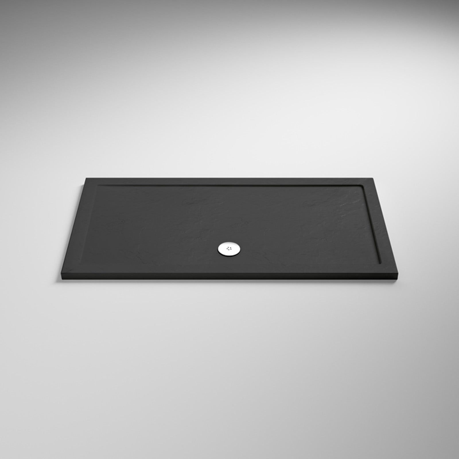 Slim 1400 x 700 mm Rectangular Polyurethane Resin Shower Tray Slate Grey
