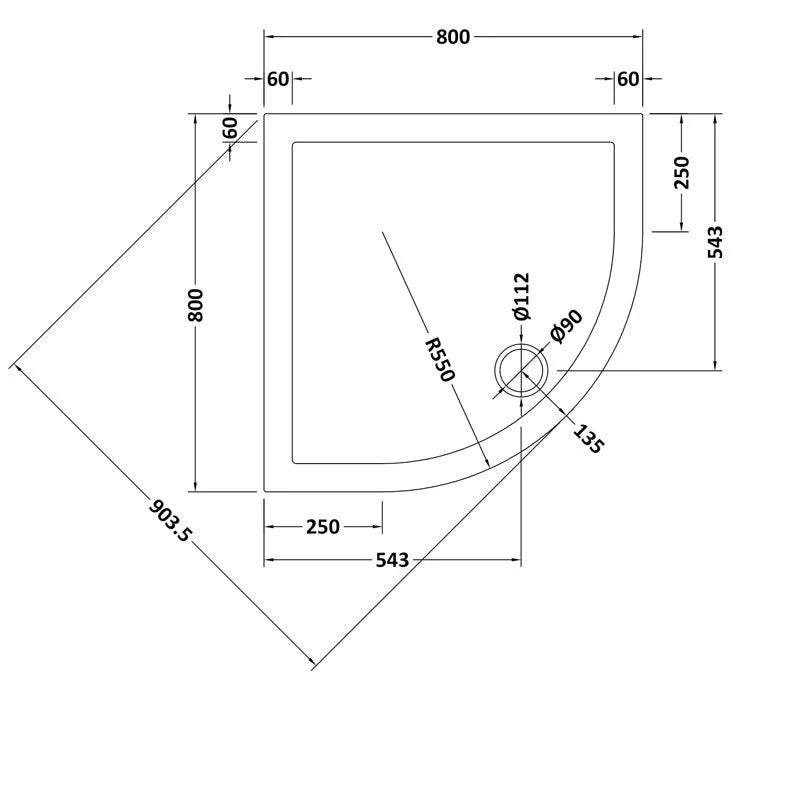 Black Quadrant Low Profile Tray #Options_800 x 800 mm