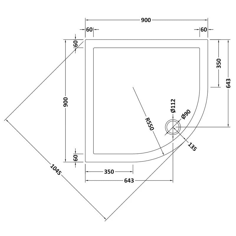 Black Quadrant Low Profile Tray #Options_900 x 900 mm