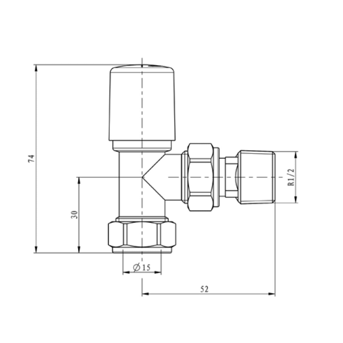 Modern Angled Radiator Valves Anthracite