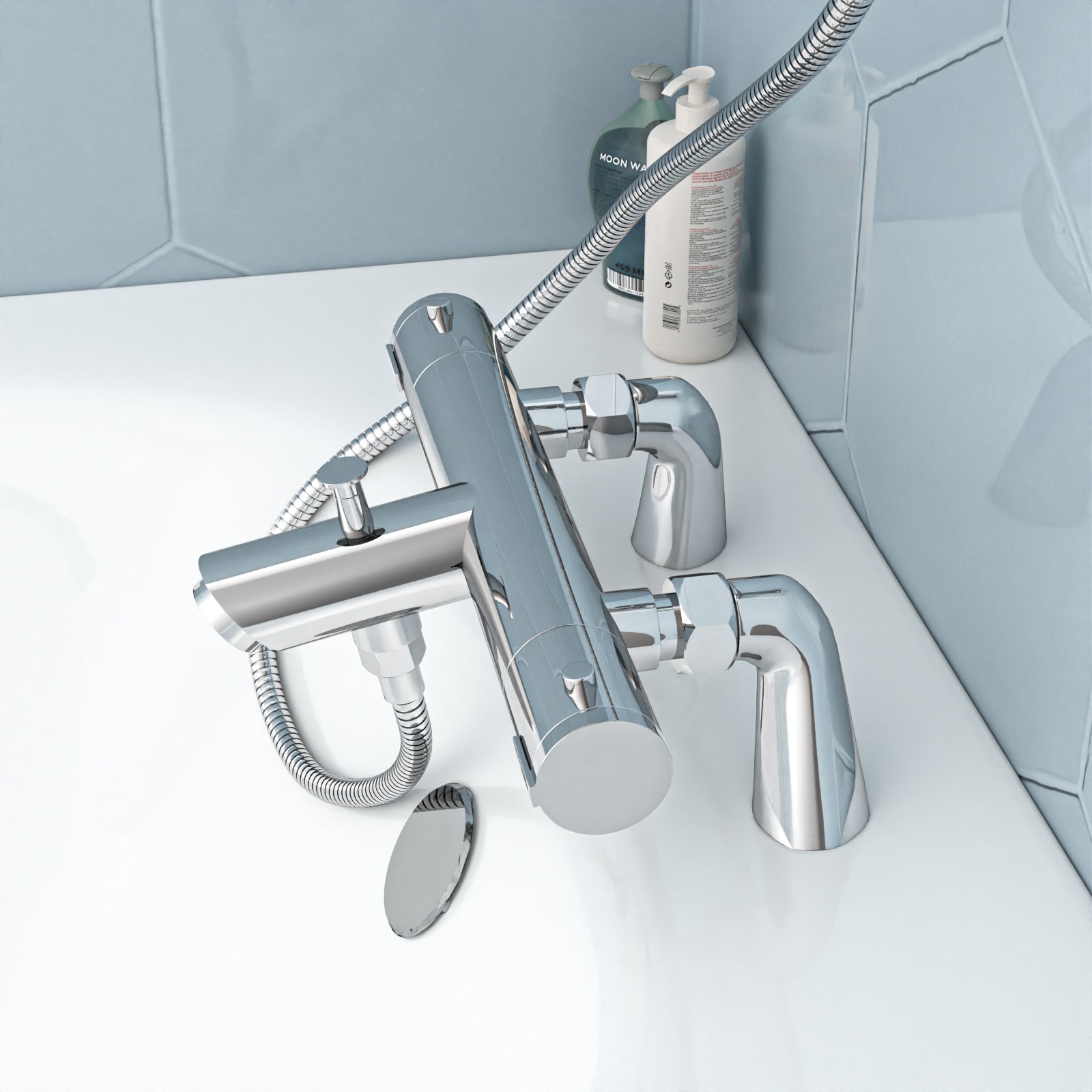 Chrome Exposed Bath Shower Mixer Tap Kit Set