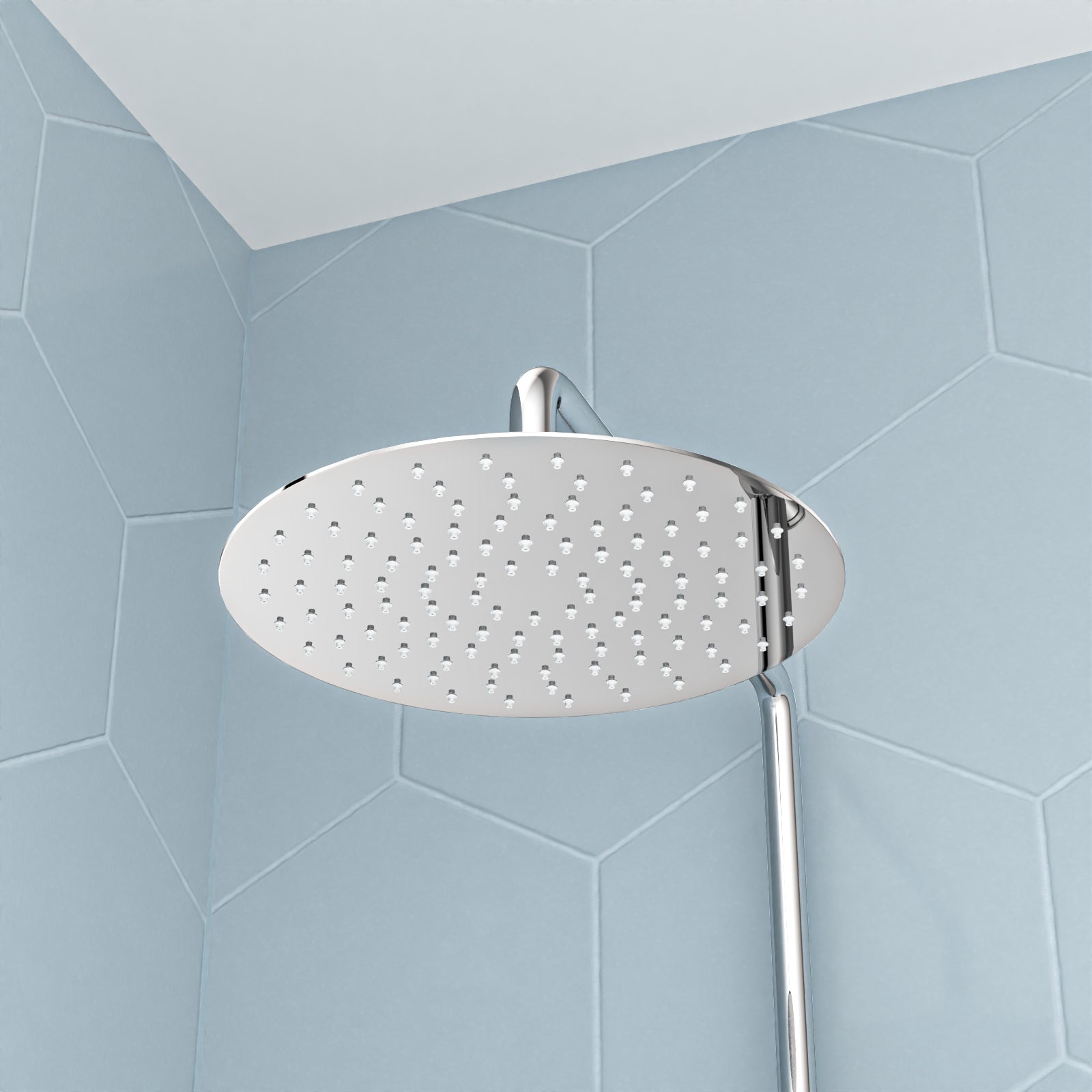 Chrome Modern Exposed Bath Shower Mixer Tap Kit Set & Handheld Shower