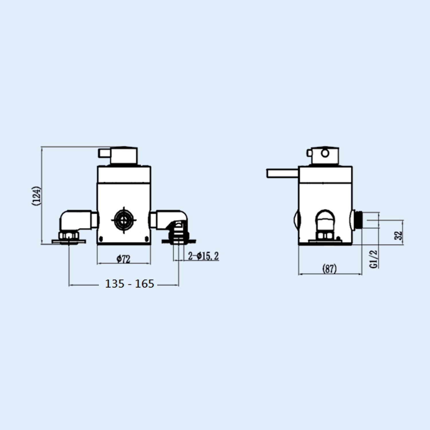 Emso Round Exposed Thermostatic Shower Valve With Bottom Outlet