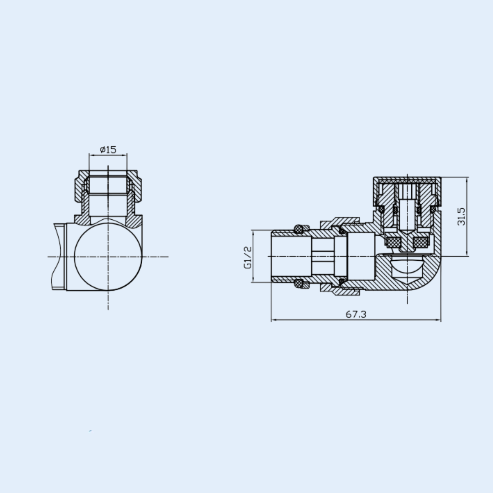 Kartell 15mm Bronze Corner Radiator Valve (Pair) - CRNV-BRONZE