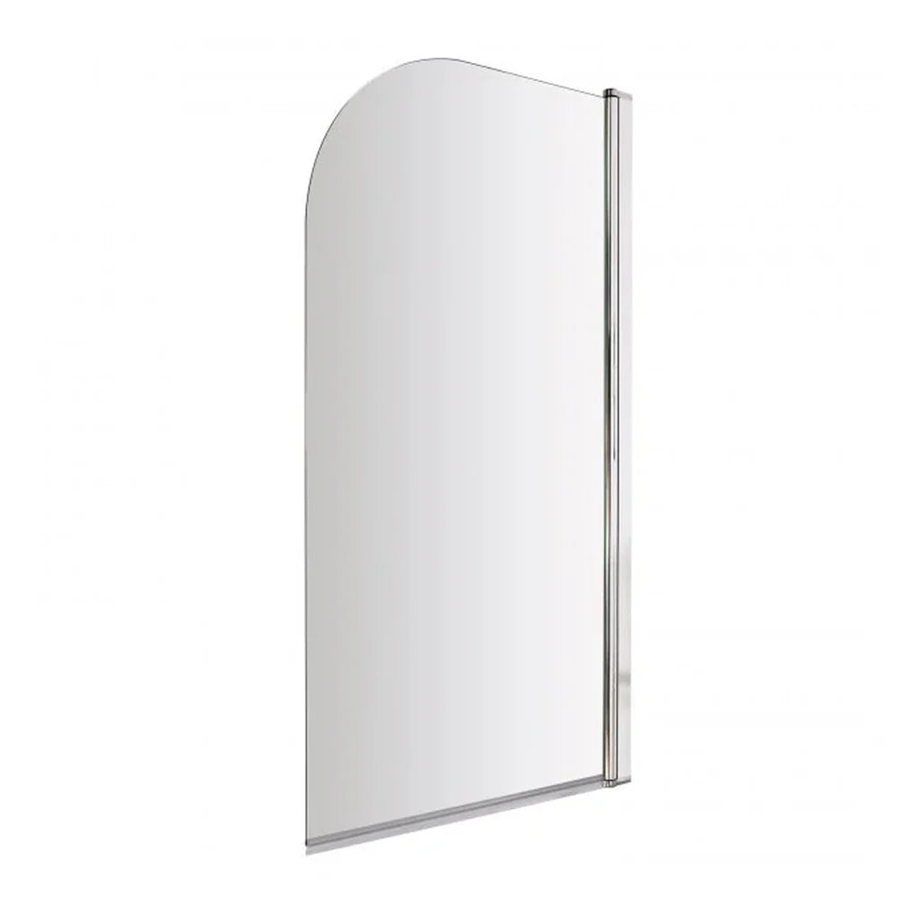 Chrome 5mm Curved Edge Reversible Pivot Frameless Bath Screen 790mm W x 1430mm H
