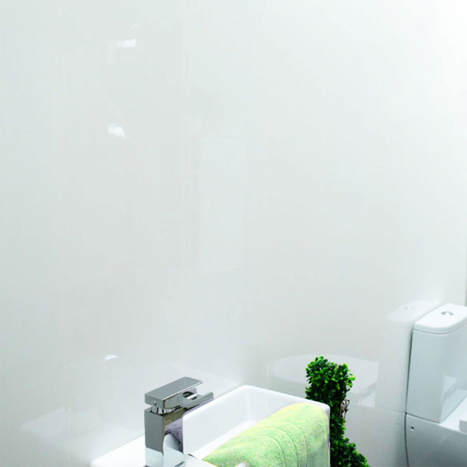 Gloss White PVC Shower Wall Panel 1000mm X 2400mm X 10mm