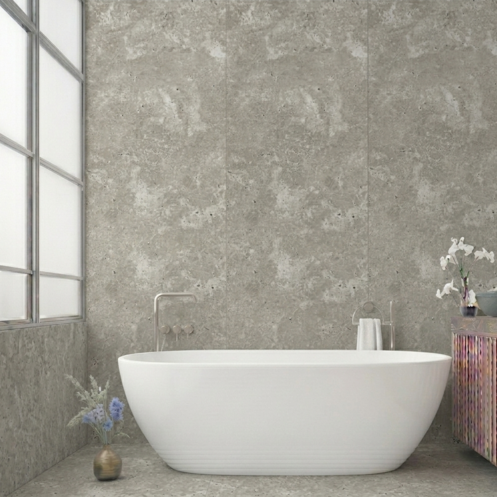 Beige Concrete PVC Shower Wall Panel 1000mm x 2400mm x 10mm