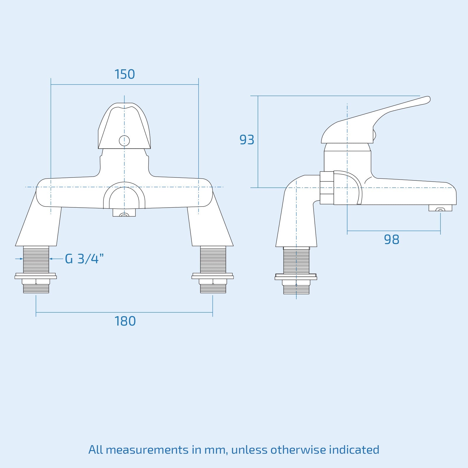 Studio Modern Chrome Bathroom Basin Mono Mixer Tap & Deck Mounted Bath Filler Tap