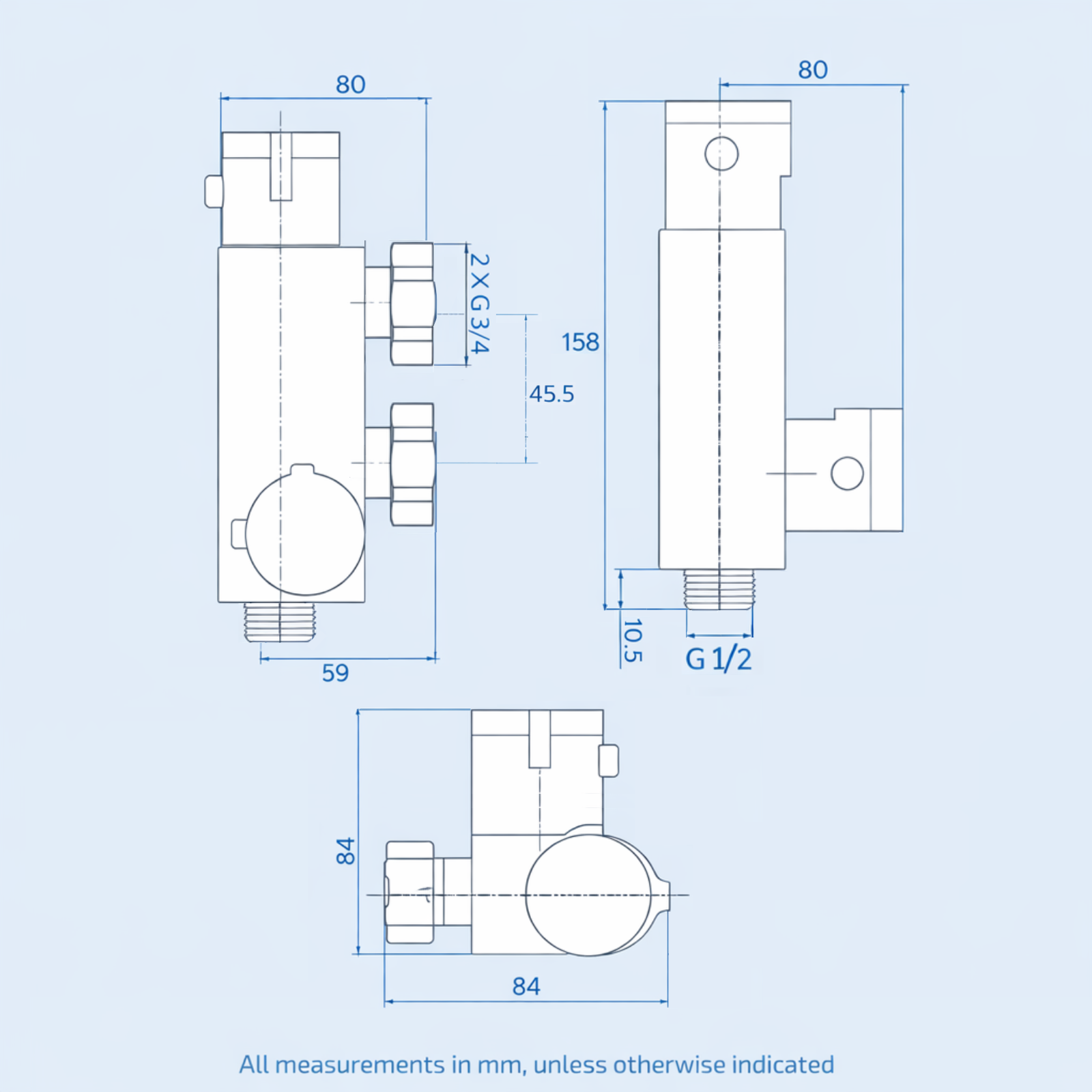 EVA Chrome Shattaf Bidet Spray Kit with Mini Thermostatic Bar Valve – Muslim Douche Spray