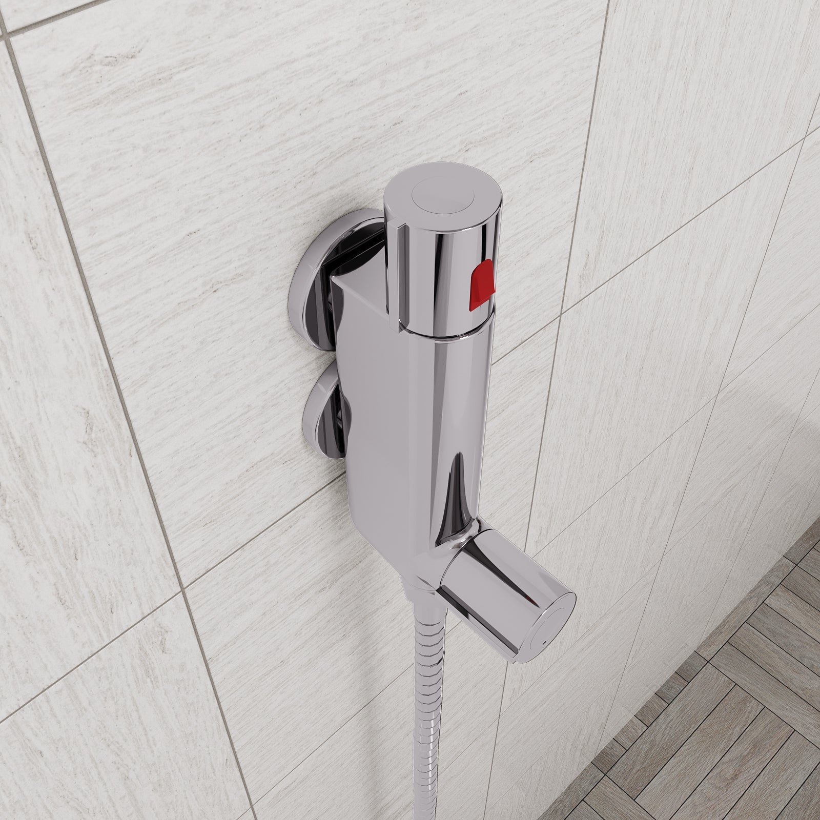 Rosa Modern Chrome Thermostatic Bar Mixer Shower Valve Round 1/2" Top Outlet