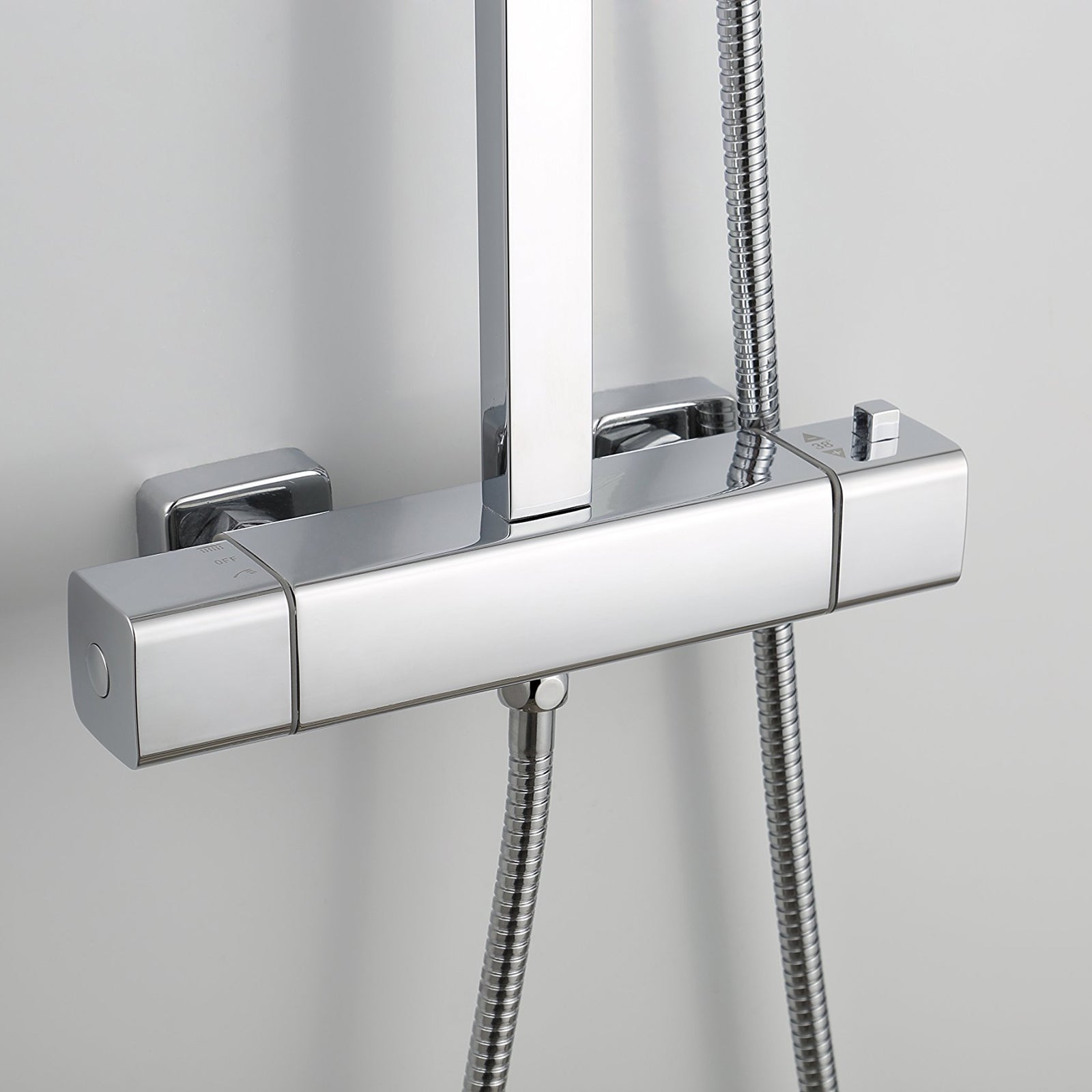 Anson Bathroom Thermostatic Exposed Shower Mixer - Cool Touch Bar Set