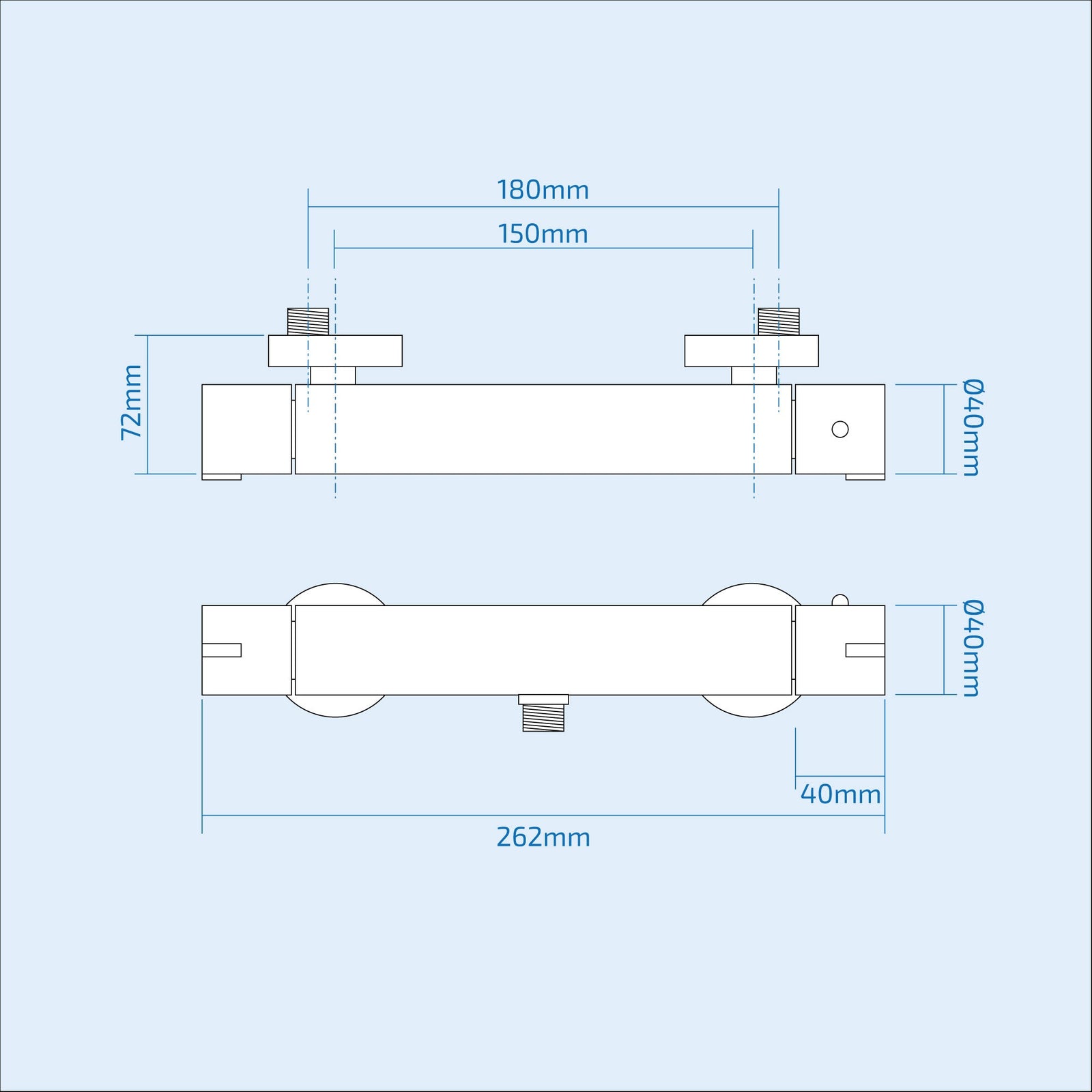 Parka Thermostatic Slider Rail Bar Shower Mixer Valve + Slider Rail Kit