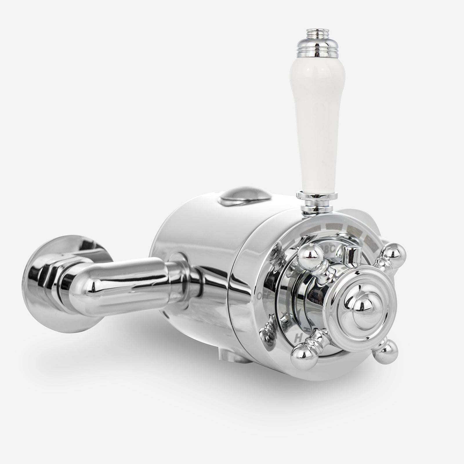 Cross Traditional Bathroom Chrome Shower Thermostatic Exposed Shower Valve